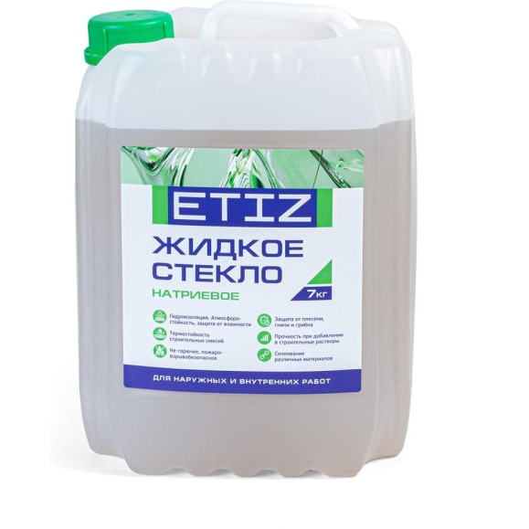 Жидкое натриевое стекло Etiz канистра 7 кг/5 литров 4620021582499