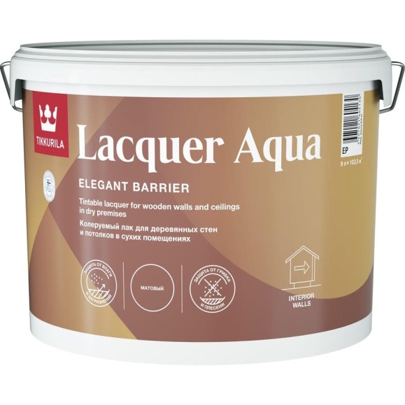 Интерьерный лак Tikkurila LACQUER AQUA EP п/гл 9л 700001141 Интерьерный лак Tikkurila LACQUER AQUA EP п/гл 9л 700001141