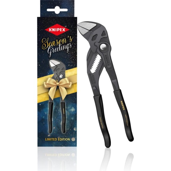 Клещи Knipex переставные, зев 40 мм, длина 180 мм, фосфатированные, обливные ручки, рождественская упаковка, SB KN-8601180XMAS Клещи Knipex переставные, зев 40 мм, длина 180 мм, фосфатированные, обливные ручки, рождественская упаковка, SB KN-8601180XMAS