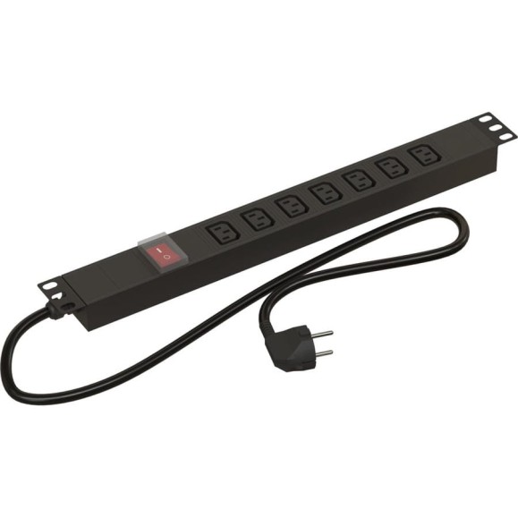 Блок розеток Hyperline SHE19-7IEC-S-2.5EU для 19