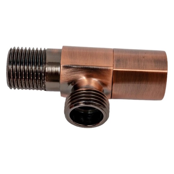Угловой кран Terma 1/2 н/н, керамический затвор, ручка треугольная, Red bronze 26225 Угловой кран Terma 1/2 н/н, керамический затвор, ручка треугольная, Red bronze 26225