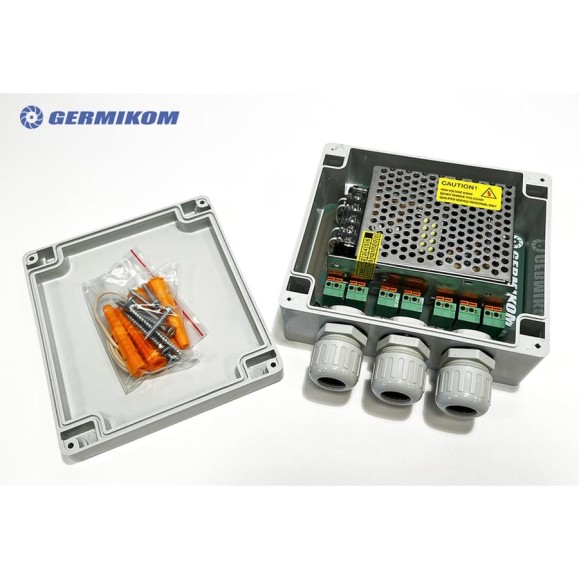 Блок питания GERMIKOM 12В 5А уличный герметичный под гофру 16мм Germikom M-5000 PRO16
