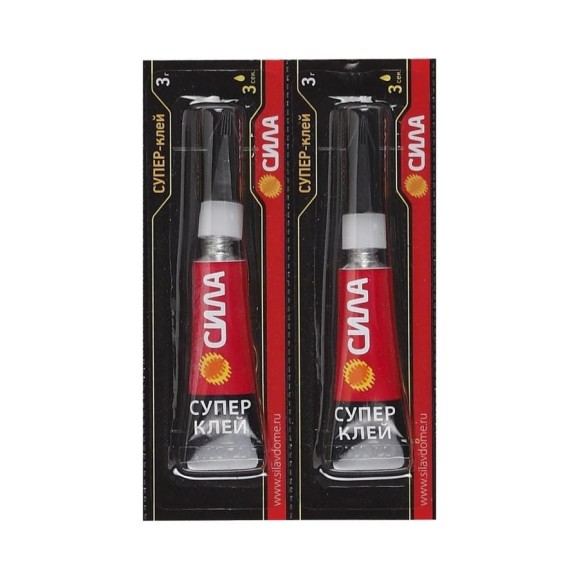 Суперклей СИЛА SET2GLUE3 3 г, набор 2 шт Б0064428
