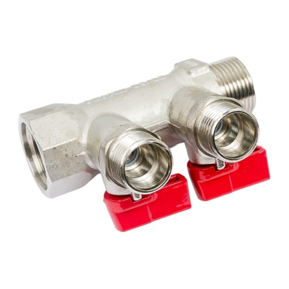 Коллектор с кранами (3/4"; 2 х 1/2") Valtec VTc.580.N.0502 78042 Коллектор с кранами (3/4"; 2 х 1/2") Valtec VTc.580.N.0502 78042