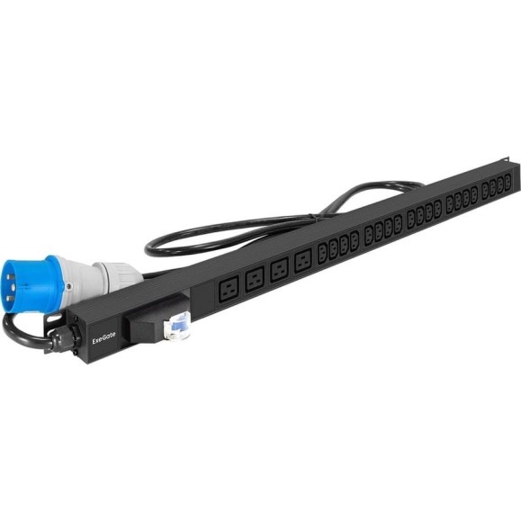 Блок розеток вертикальный ExeGate ServerPro PDU-V420 Al-20C134C19-IEC309-32A-1P 19, 1U, Алюминий, 20 IEC 320 C13, 4 IEC 320 C19, IEC 60309 32A 2P+E, VDE-250V- 296174