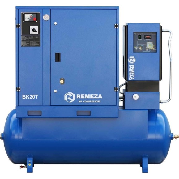 Винтовой компрессор Remeza ВК20Т-16-500Д2 на ресивере, с рефрижераторным осушителем и дополнительными фильтрами УТ-00002903