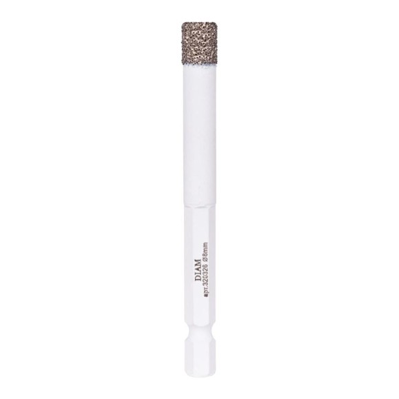 Сверло алмазное Diam 8x35x1/4-HEX-E "V-TECH" Вакуумная Технология серия Экстра (Керамогранит,гранит,мрамор) 320326