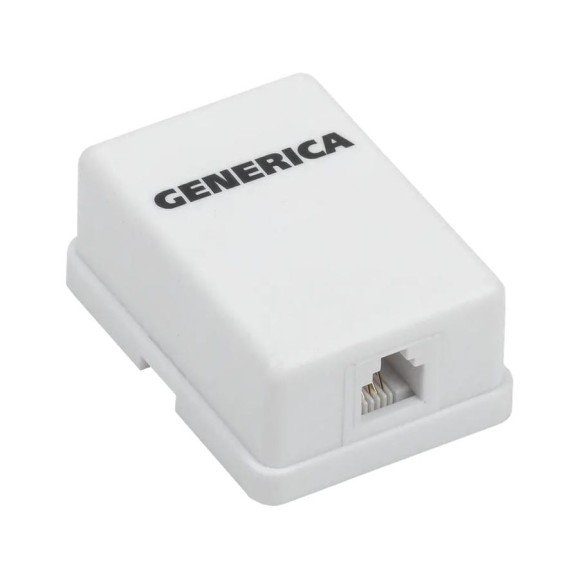 Информационная настенная розетка GENERICA RJ12 кат. 3 UTP 1 порт CS2-3C03U-12-G