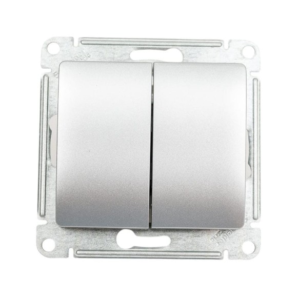 2-клавишный переключатель Systeme Electric Glossa Алюминий сх.6, 10АХ GSL000365