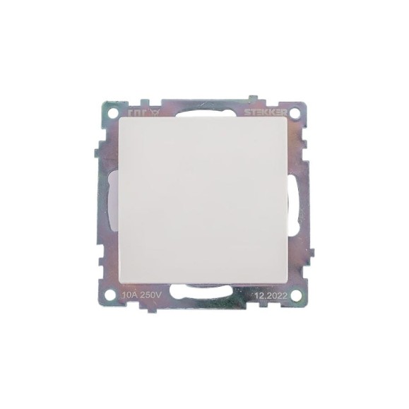 1-клавишный выключатель STEKKER механизм, GLS10-7103-01, 250V, 10А, серия Катрин, белый 39298