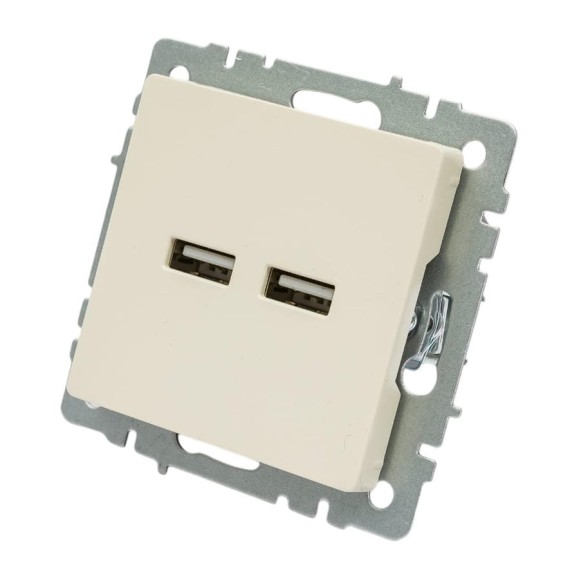 Розетка USB IEK Brite a+a 5в 3,1а рю10-1-бркр бежевый BR-U21-D31-K10