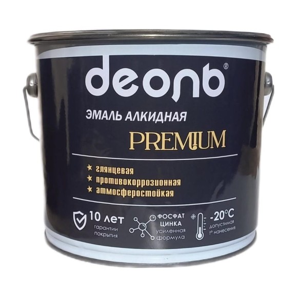 Эмаль с фосфатом цинка алкидная Деоль PREMIUM белая RAL 9003 глянцевая 2,7л 00033595 Эмаль с фосфатом цинка алкидная Деоль PREMIUM белая RAL 9003 глянцевая 2,7л 00033595