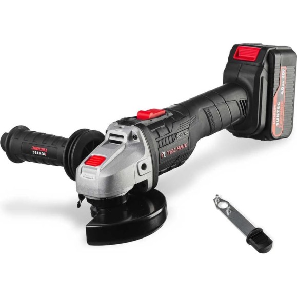 Угловая аккумуляторная шлифмашина RUNTEC TECHNIC 125 мм, 20 В, 2x4 Ач, 1000 Вт RT-AG1000T Угловая аккумуляторная шлифмашина RUNTEC TECHNIC 125 мм, 20 В, 2x4 Ач, 1000 Вт RT-AG1000T