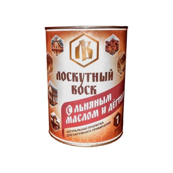 Лоскутный воск с льняным маслом и дегтем 1л ЛМД0100