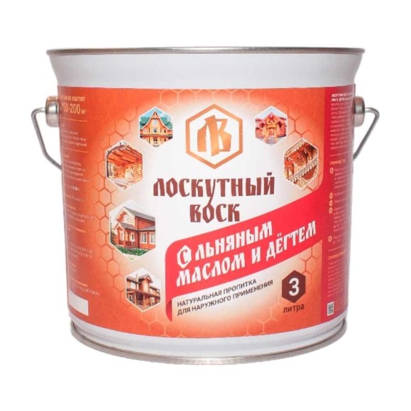 Лоскутный воск с льняным маслом и дегтем 3л ЛМД0300