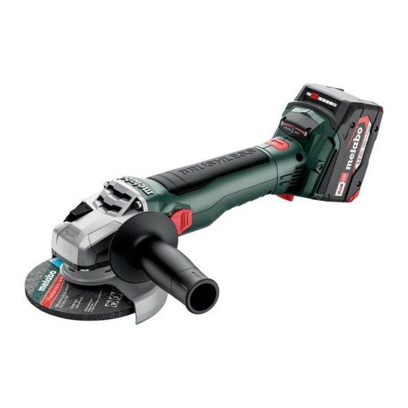 Аккумуляторная угловая шлифовальная машина Metabo W 18 LT BL11-125Quick 2x4Ач + ASC55, BOX165 613052510