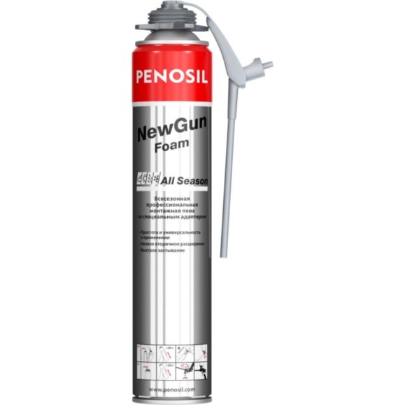 Монтажная всесезонная профессиональная пена Penosil New Gun с адаптером A1541 A1580Z