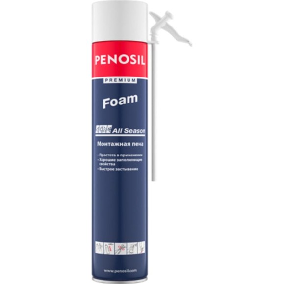 Бытовая монтажная всесезонная пена Penosil Premium foam 650 мл A1608Z Бытовая монтажная всесезонная пена Penosil Premium foam 650 мл A1608Z
