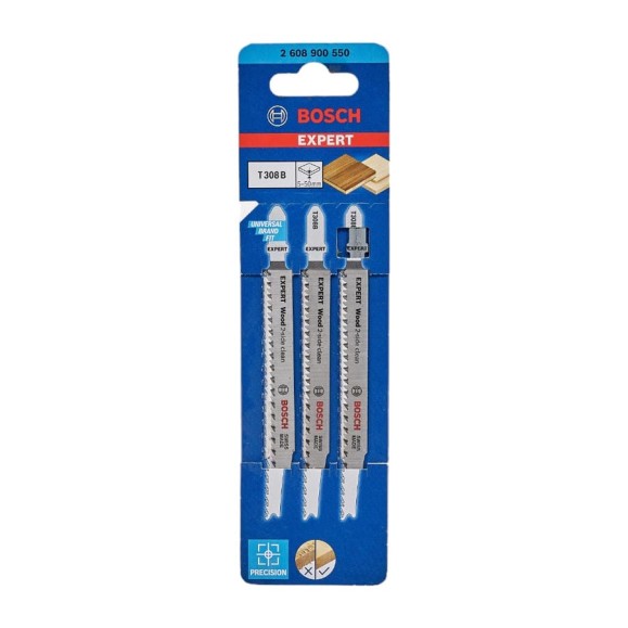 Пилки Expert Т308В, HCS, 3 шт для лобзика Bosch 2608900550