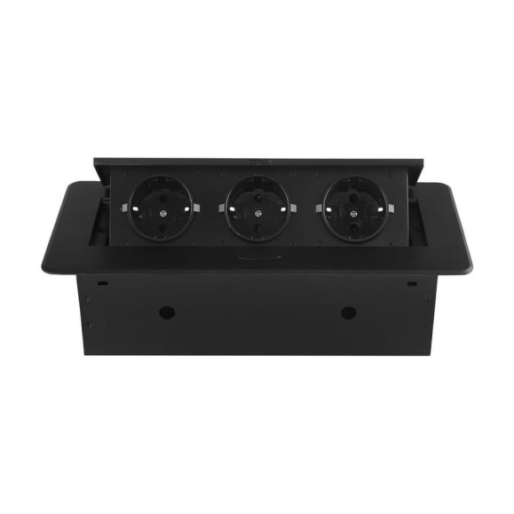 Розетка горизонтальная выдвижная ROCKETSOCKET 3 euro 16a, проводка, цвет черный SHS017-B Розетка горизонтальная выдвижная ROCKETSOCKET 3 euro 16a, проводка, цвет черный SHS017-B