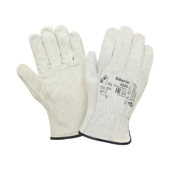 Перчатки 2Hands спилок, серый КРС 0220 GR Siberia