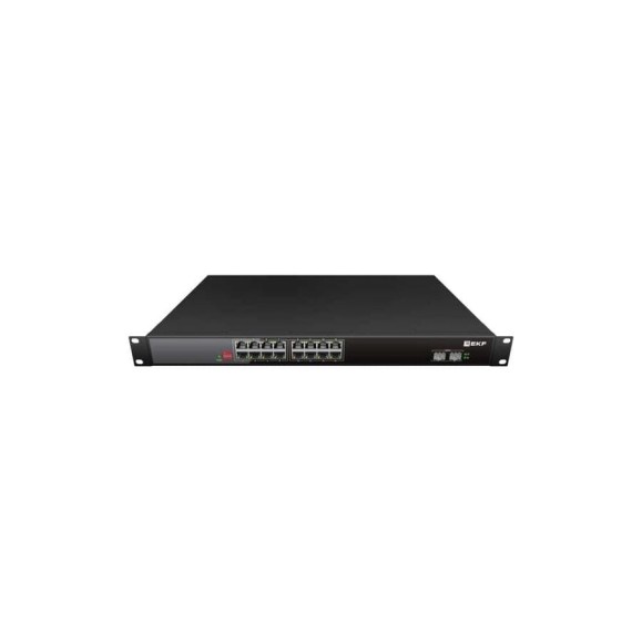 Промышленный неуправляемый коммутатор EKF U-2GX/SFP-16GTP-R, 2 порта 1000Base-X SFP, 16 портов 10/100/1000Base-T(X) RJ45 c PoE, монтаж в 19