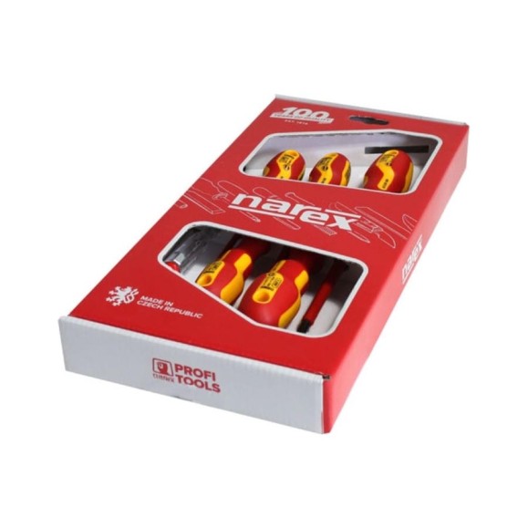 Набор из 5 отверток Narex S Line Electro Profi SLIM (PH+ШЛИЦ+тестер) 855110