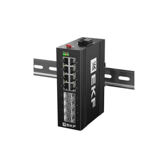 Промышленный неуправляемый коммутатор EKF U-8GX/SFP-8GT, 8 портов 1000Base-X SFP, 8 портов 10/100/1000Base-T(X) RJ45, монтаж на динрейку TSX TSX-U-8GX/SFP-8GT