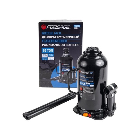 Домкрат бутылочный Forsage 20т с клапаном F-T92004/BR//Euro/(9612)