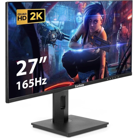 Монитор ExeGate Combat EG2707A IPS LED GradeA+ игровой, 165Гц, 27", 2K, 2560x1440@165Гц, 16:9, 400cdm2, 1000:1, 178 178, 1ms, Speakers, 2xHDMI1.4, DisplayPort, USB, аудио-выход, Flicker-free 295595 Монитор ExeGate Combat EG2707A IPS LED GradeA+ игровой, 165Гц, 27", 2K, 2560x1440@165Гц, 16:9, 400cdm2, 1000:1, 178 178, 1ms, Speakers, 2xHDMI1.4, DisplayPort, USB, аудио-выход, Flicker-free 295595