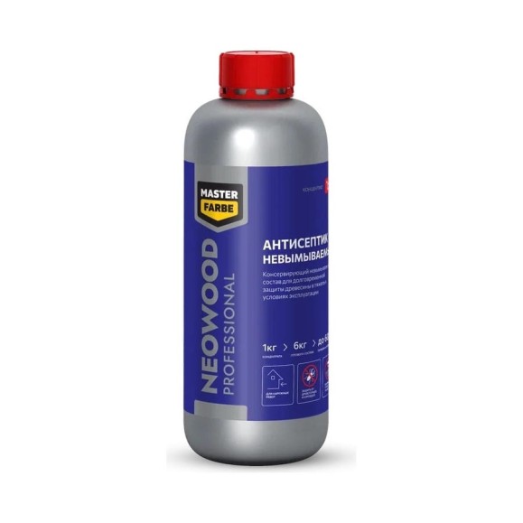 Концентрат антисептик MASTERFARBE 1:5 NEOWOOD PROFESSIONAL 1 кг 4631168416837 Концентрат антисептик MASTERFARBE 1:5 NEOWOOD PROFESSIONAL 1 кг 4631168416837