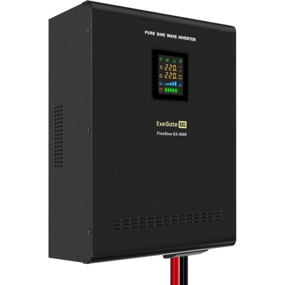 ИБП ExeGate инвертор синус для котла настенный FineSine SX-5000 LCD AVR 2SH T 5000VA/3500W чистая синусоида цветной LCD-дисплей AVR 2 Schuko клеммы линейно-интерактивный внешняя батарея 48В до 200Ач настенный Black 296004 ИБП ExeGate инвертор синус для котла настенный FineSine SX-5000 LCD AVR 2SH T 5000VA/3500W чистая синусоида цветной LCD-дисплей AVR 2 Schuko клеммы линейно-интерактивный внешняя батарея 48В до 200Ач настенный Black 296004