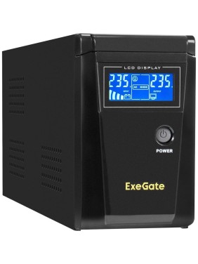 ИБП ExeGate инвертор, синус SineTower SZ-600.LCD.AVR.1SH 600VA 360W, чистая синусоида, LCD дисплей, AVR, 1*Schuko, линейно-интерактивный, внешняя бата 295986