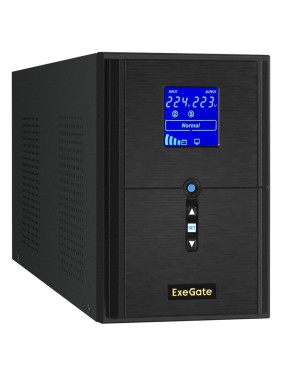 ИБП ExeGate инвертор, синус, для котла SineTower SN-2000.LCD.AVR.3SH.1C13.RJ.USB 2000VA 1600W, чистая синусоида, LCD дисплей, AVR, 3*Schuko+1*C13, RJ45 11, USB, 295983
