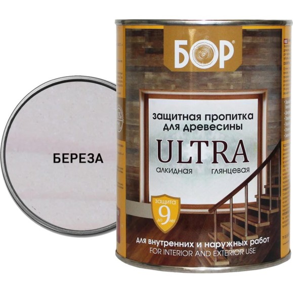 Защитная пропитка для дерева Бор Ultra для наружных работ, береза 2,7 кг 4690417079414 Защитная пропитка для дерева Бор Ultra для наружных работ, береза 2,7 кг 4690417079414