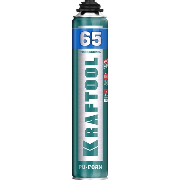 Монтажная пистолетная пена KRAFTOOL Pro 65 SVS всесезонная, 850 мл, выход до 65 л 41184_z01