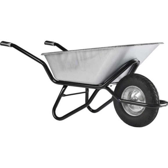 Одноколесная тачка Haemmerlin Clipso Excellium 120 л оцинкованный кузов, пневмо колесо-подшипник 308203001