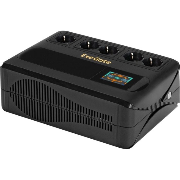 ИБП ExeGate NEO Smart BU-800.LCD.AVR.5SH 800VA 480W, цветной LCD-дисплей, AVR, 5*Schuko, Black 295685 ИБП ExeGate NEO Smart BU-800.LCD.AVR.5SH 800VA 480W, цветной LCD-дисплей, AVR, 5*Schuko, Black 295685