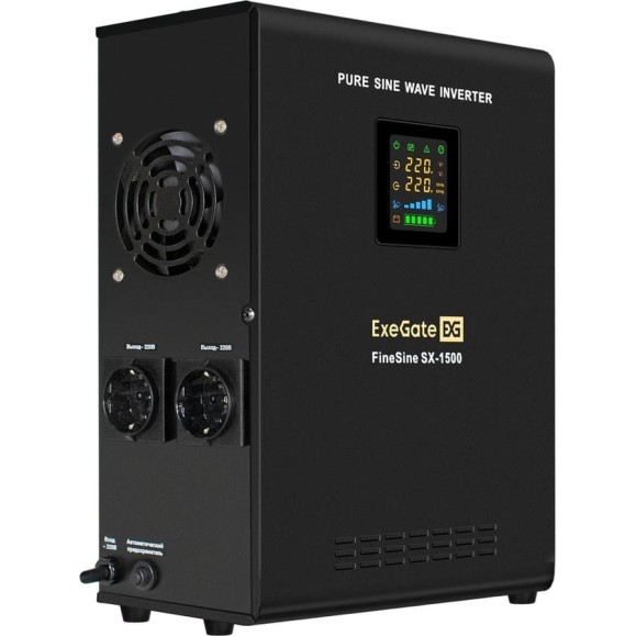 ИБП ExeGate инвертор синус для котла настенный FineSine SX-1500 LCD AVR 2SH 1500VA/1050W чистая синусоида цветной LCD-дисплей AVR 2 Schuko линейно-интерактивный внешняя батарея 24В до 200Ач настенный Black 295998 ИБП ExeGate инвертор синус для котла настенный FineSine SX-1500 LCD AVR 2SH 1500VA/1050W чистая синусоида цветной LCD-дисплей AVR 2 Schuko линейно-интерактивный внешняя батарея 24В до 200Ач настенный Black 295998