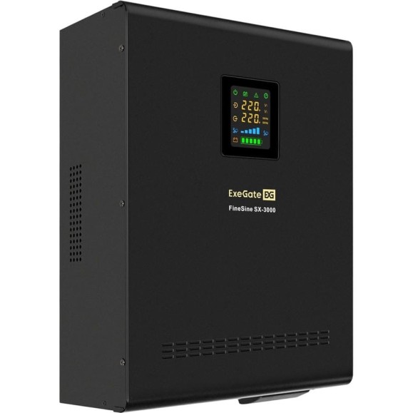 ИБП ExeGate инвертор синус для котла настенный FineSine SX-3000 LCD AVR 2SH T 3000VA/2100W чистая синусоида цветной LCD-дисплей AVR 2 Schuko клеммы линейно-интерактивный внешняя батарея 48В до 200Ач настенный Black 296003 ИБП ExeGate инвертор синус для котла настенный FineSine SX-3000 LCD AVR 2SH T 3000VA/2100W чистая синусоида цветной LCD-дисплей AVR 2 Schuko клеммы линейно-интерактивный внешняя батарея 48В до 200Ач настенный Black 296003