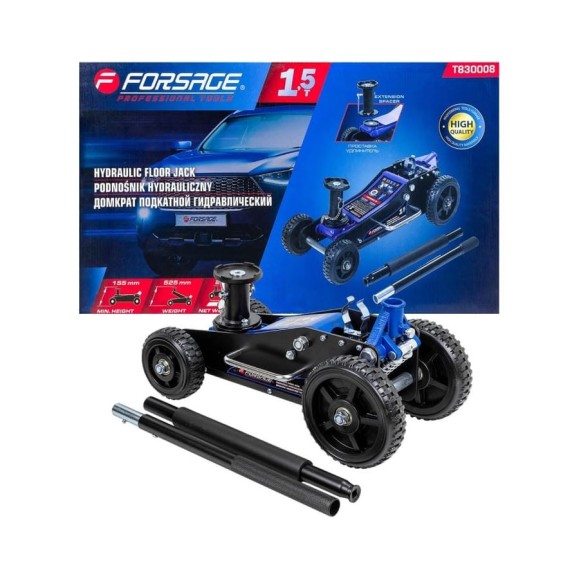 Домкрат подкатной гидравлический Forsage 1,5т (h min 155мм, h max 525мм) F-T830008(58842)