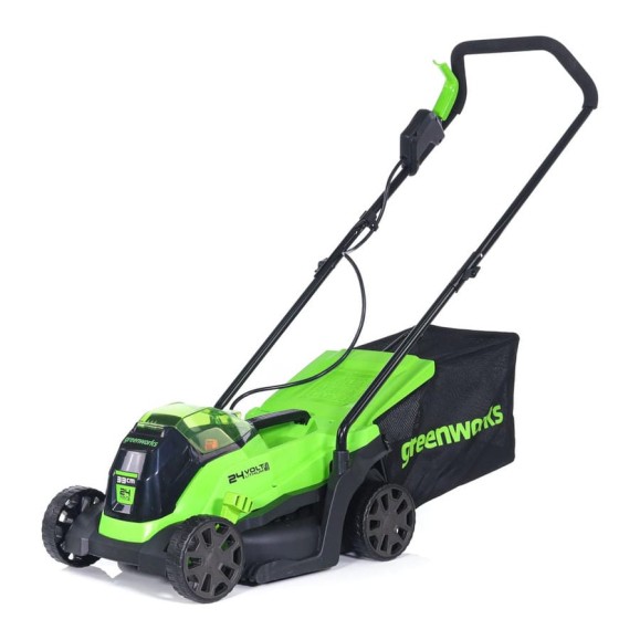 Газонокосилка аккумуляторная GreenWorks 24V, 33 см, бесщеточная, с 1хАКБ 2Ач c USB и ЗУ 2516107USB2