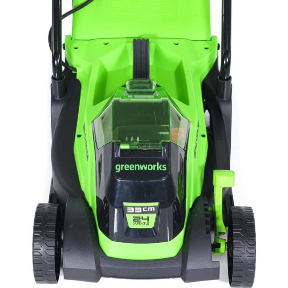 Газонокосилка аккумуляторная GreenWorks 24V, 33 см, бесщеточная, с 1хАКБ 4Ач c USB и ЗУ 2516107USB4