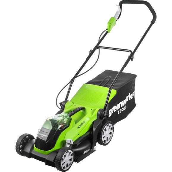 Газонокосилка аккумуляторная GreenWorks G40LM35 40V, 35 см, c 1хАКБ 2 Ач c USB и ЗУ 2501907USB2