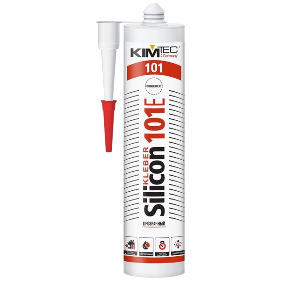 Силиконовый герметик KIM TEC 101Е бесцветный, 280 мл 02-01-32