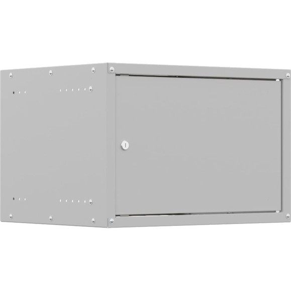 Шкаф настенный телекоммуникационный NTSS LIME 6U 550x450x370мм, 2 профиля 19, дверь сплошная металл, боковые стенки несъемные, разобранный, серый RAL 7035 NTSS-WL6U5545FD