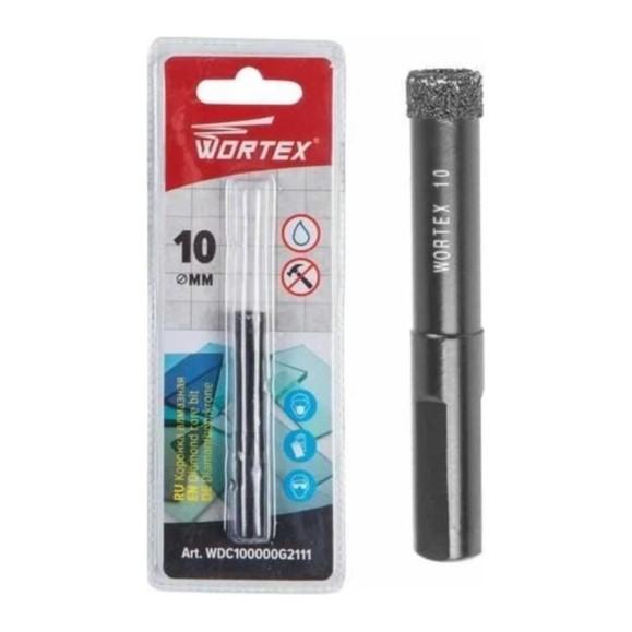 Коронка алмазная 10 мм, керамогранит WORTEX WDC100000G2111