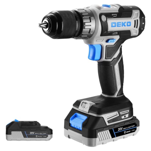 Аккумуляторная дрель-шуруповерт DEKO Loner 20V, 20В, 2x3.0 Ач 085-1005