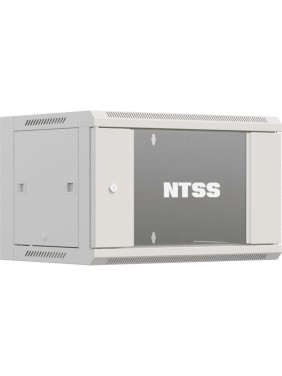 Шкаф настенный телекоммуникационный NTSS W 12U 600x600x635мм, 2 профиля 19, дверь стеклянная, боковые стенки съемные, задняя стенка, разобранный, серый RAL 7035 NTSS-W12U6060GS