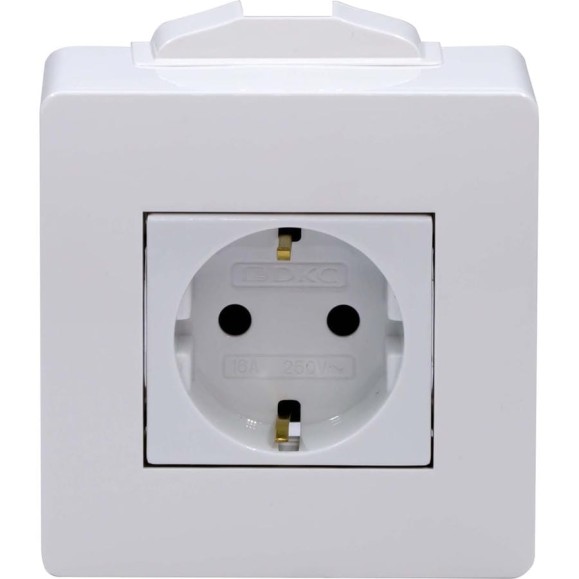 Коробка в сборе DKC с силовой розеткой, белая, 1 ШТ 10482